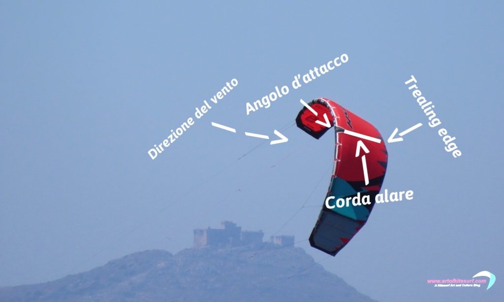 Grafico delle forze dinamiche in uno stallo del kite