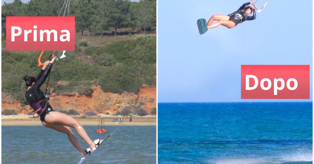 Questo è l'unico modo per capire se stai migliorando durante un corso di crescita. Allieva Artofkitesurf