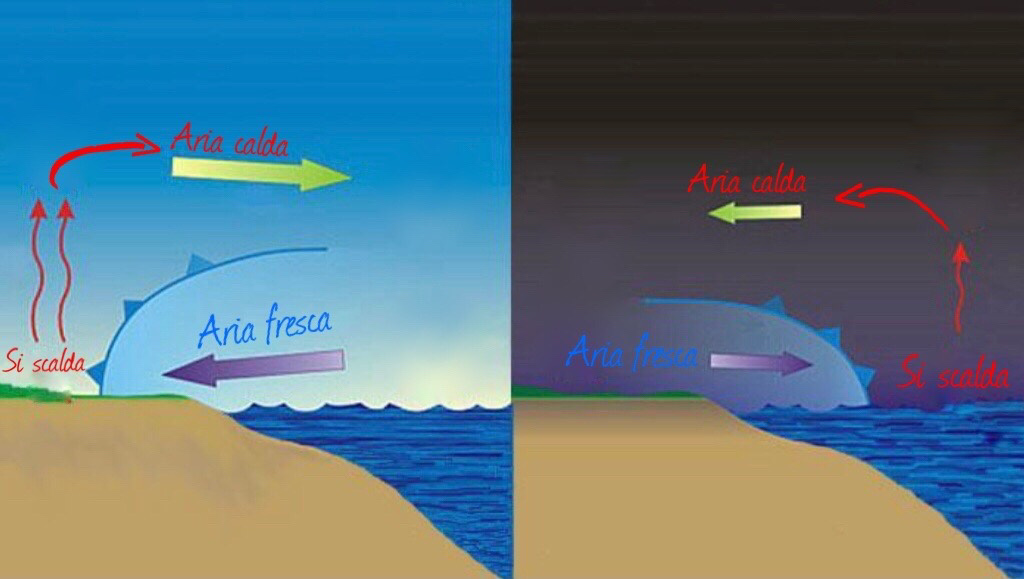 Venti e meteo lo spostamento dell'aria tra il giorno e la notte forma le brezze marine piccole realtà locali.