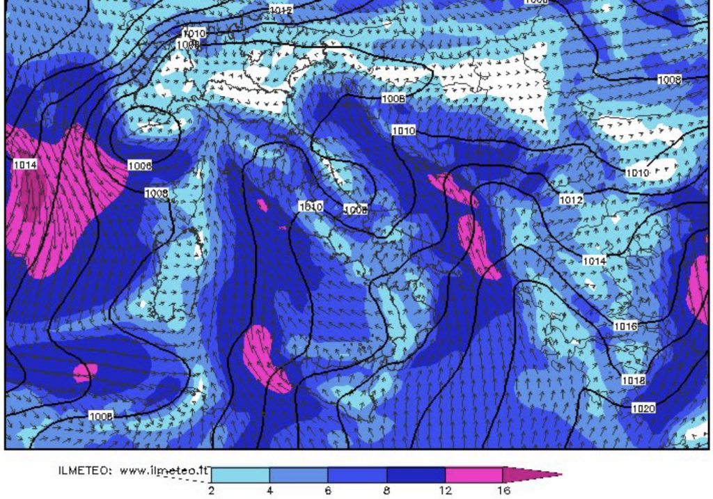 Venti e meteo lettura di una Mappa di previsione 
