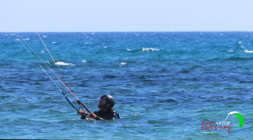 Body drag sotto vento allievo Artofkitesurf