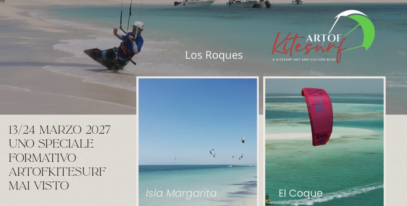 Banner kitesurf con spiagge tropicali e date evento